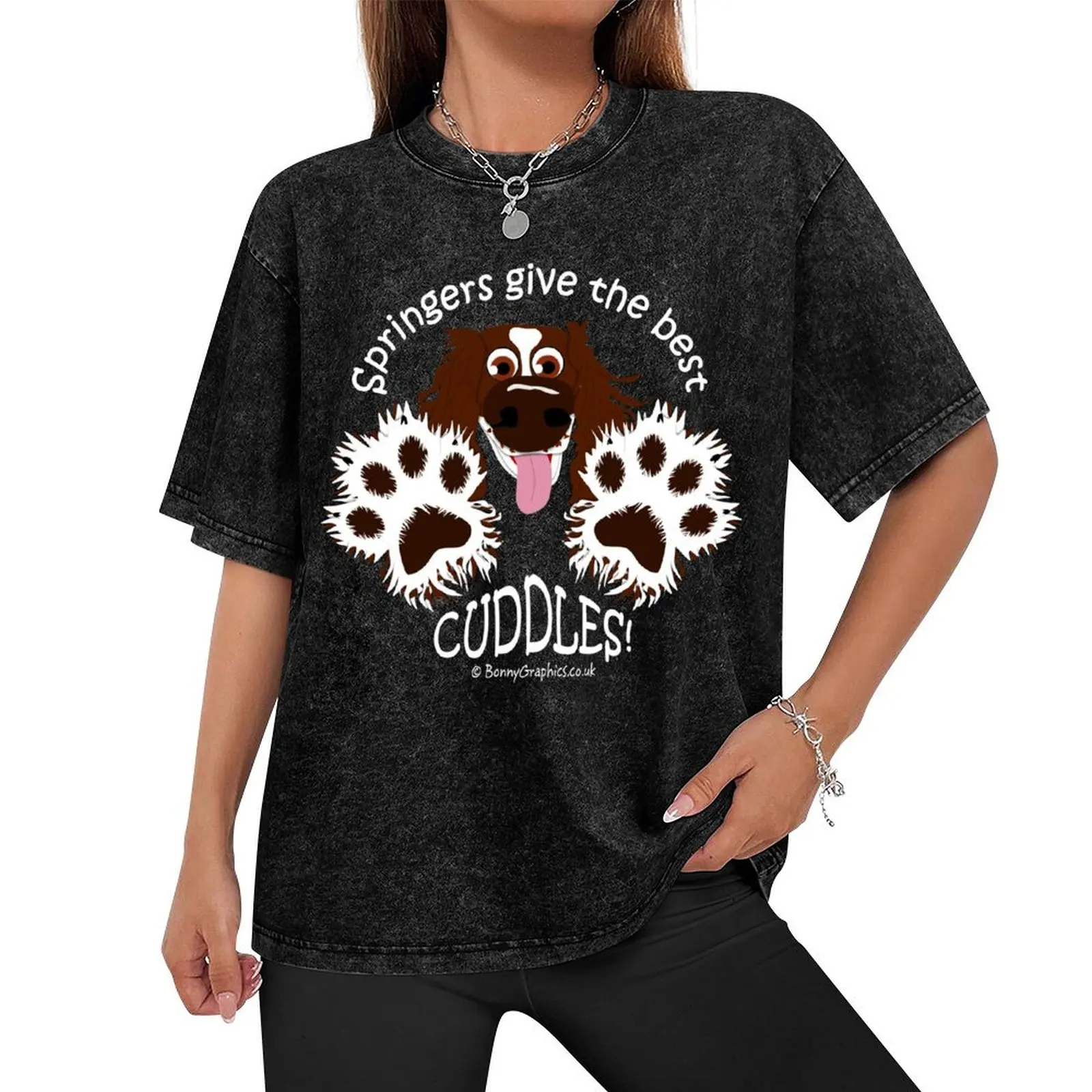 Best cuddles springer spaniel liver white T-Shirt anime tshirt oversize t-shirts man summer 2025 custom t shirt t shirts for men