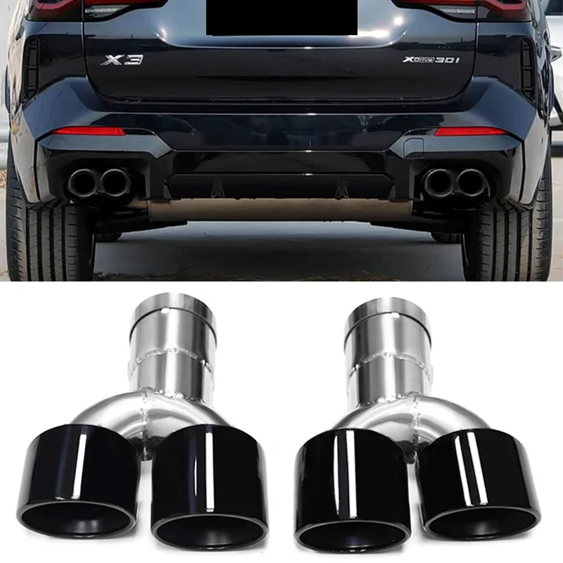 Quad Auspuff Endrohre Für BMW G01 X3 G02 X4 30i 2,0 T 2022-2023 Benzin Carbon Faser endrohr Schalldämpfer Auspuff System