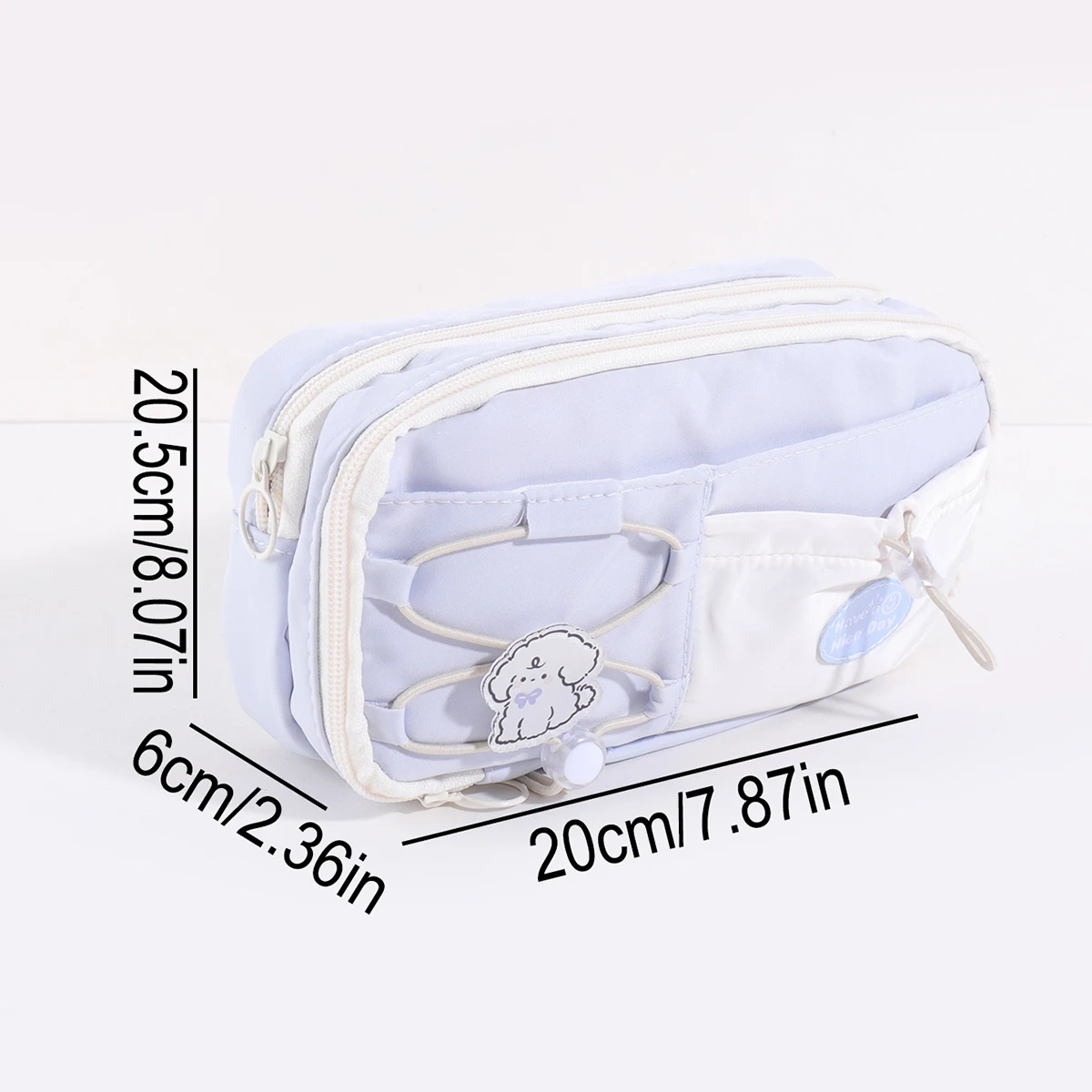 9 Layers Large Capacity Drawstring Pencil Case, Cute Puppy Multi Layer Stationery Storage Bag Portable School Supplies view 2