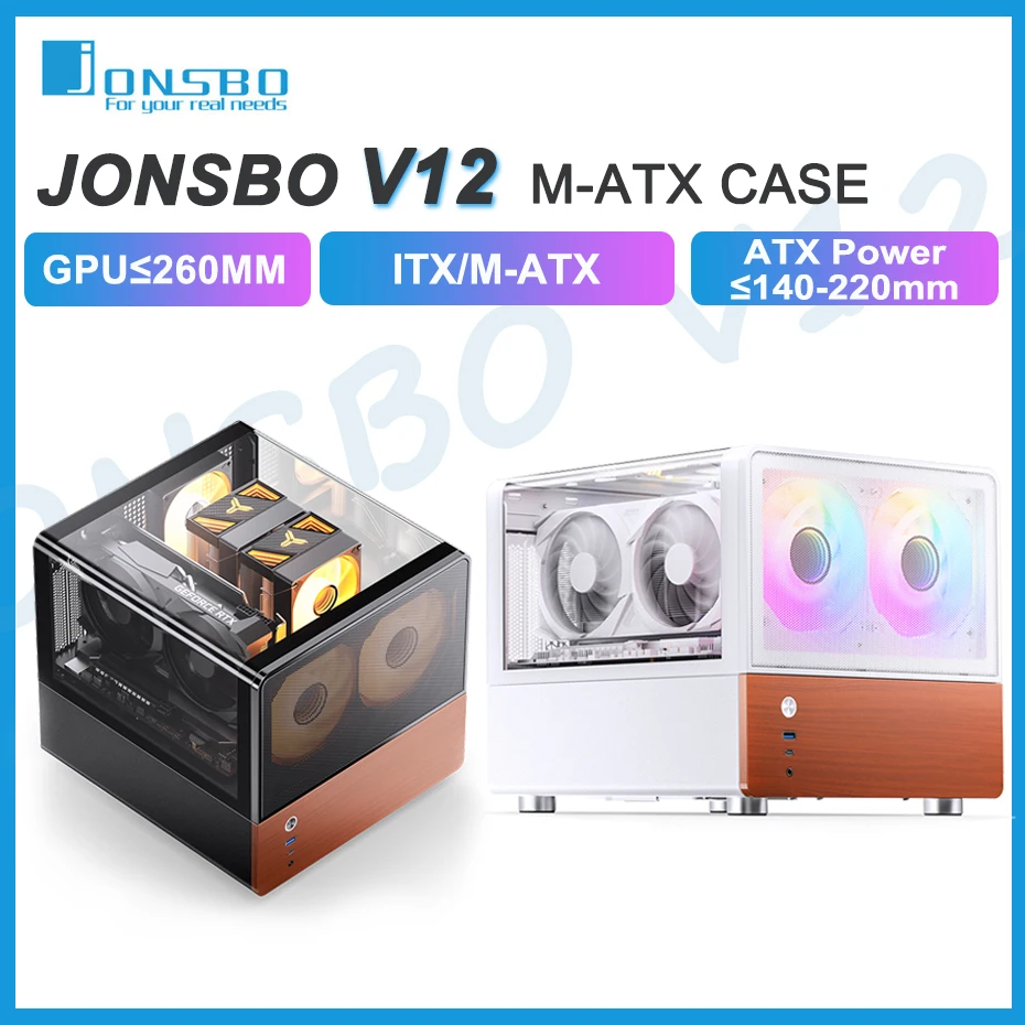 JONSBO V12 MATX Desktop Case Seaview Room Type-c Interface ATX