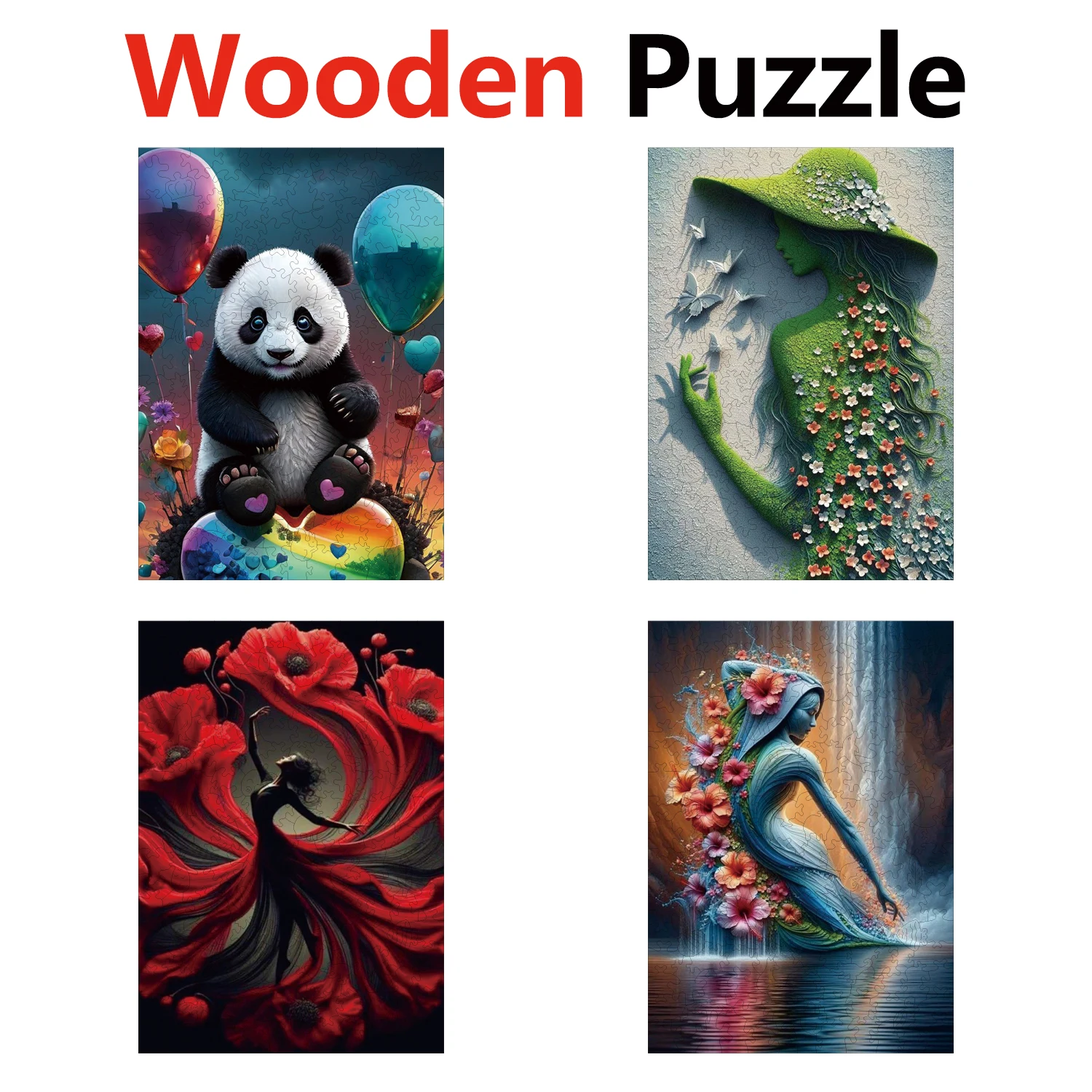 

Panda Beauty Art Animal Puzzles High Quality Jigsaw Puzzle Wooden Puzzle Best Christmas Gift