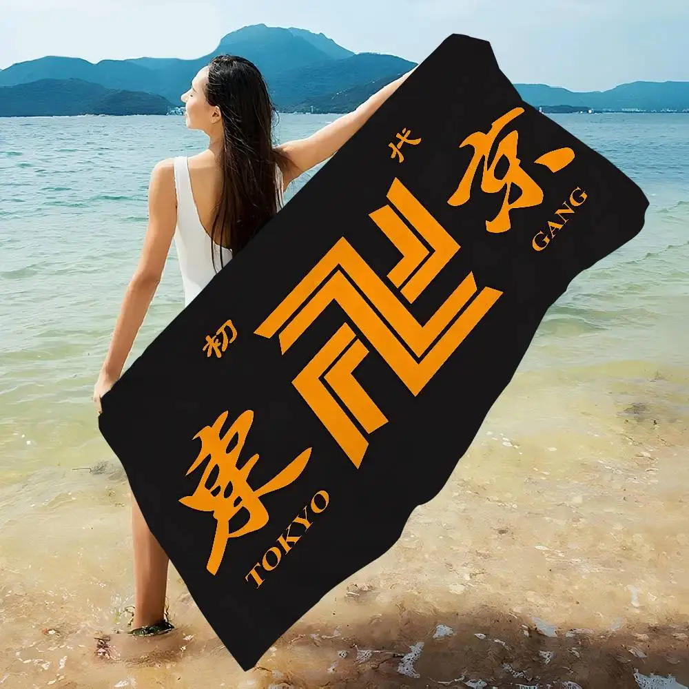 Anime T-Tokyo R-Revengers Anime Beach Swimming Towel Soft Absorbent Washcloth Children's Gifts for Kids Travel Camping Gym