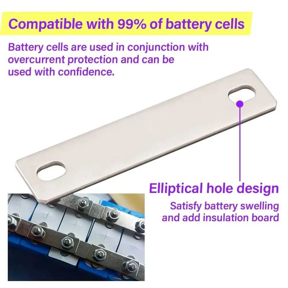 New M6 Bus Bars Connector Flat Nickel-plated Copper Battery Busbar Battery Connector Lifepo4 Cell Lithium