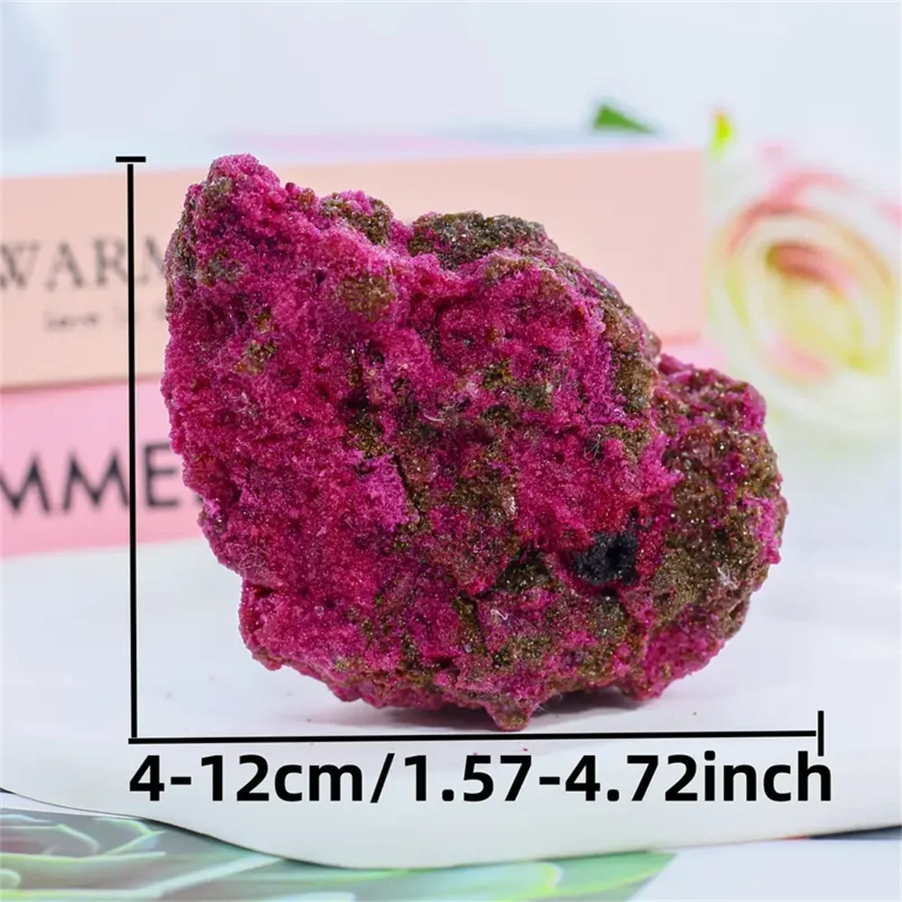 1pc Bohemian Raw Red Corundum Crystal Specimen - Sparkling Mineral Stone for Home Decor, Holiday Decoration & Crystal