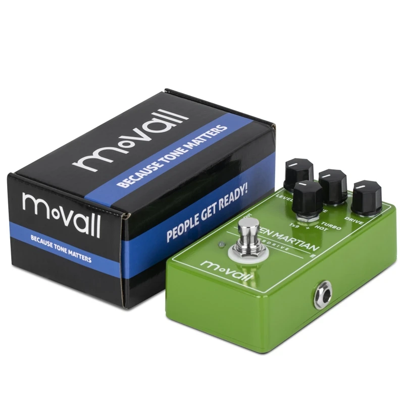 Movall MP105 pedal, guitar effect, Martian Overdrive, green