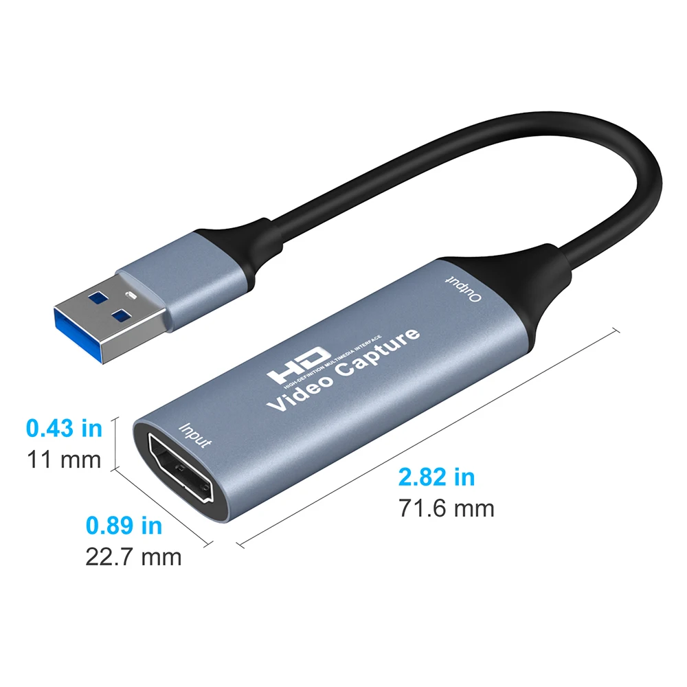 Tarjeta de captura de vídeo 4K 1080P 60fps compatible con HDMI a USB 2,0 para grabadora de Streaming de juegos para PS4/Switch/Xbox/Windows/Mac