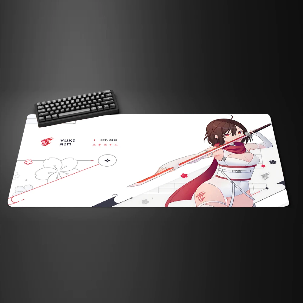 

Game Professional Non-Slip Keyboard Mousepad YUki Aim Samurai Gaming Mouse Mat Katana Large Locking Edge Mouse Pad Gamer Deskmat