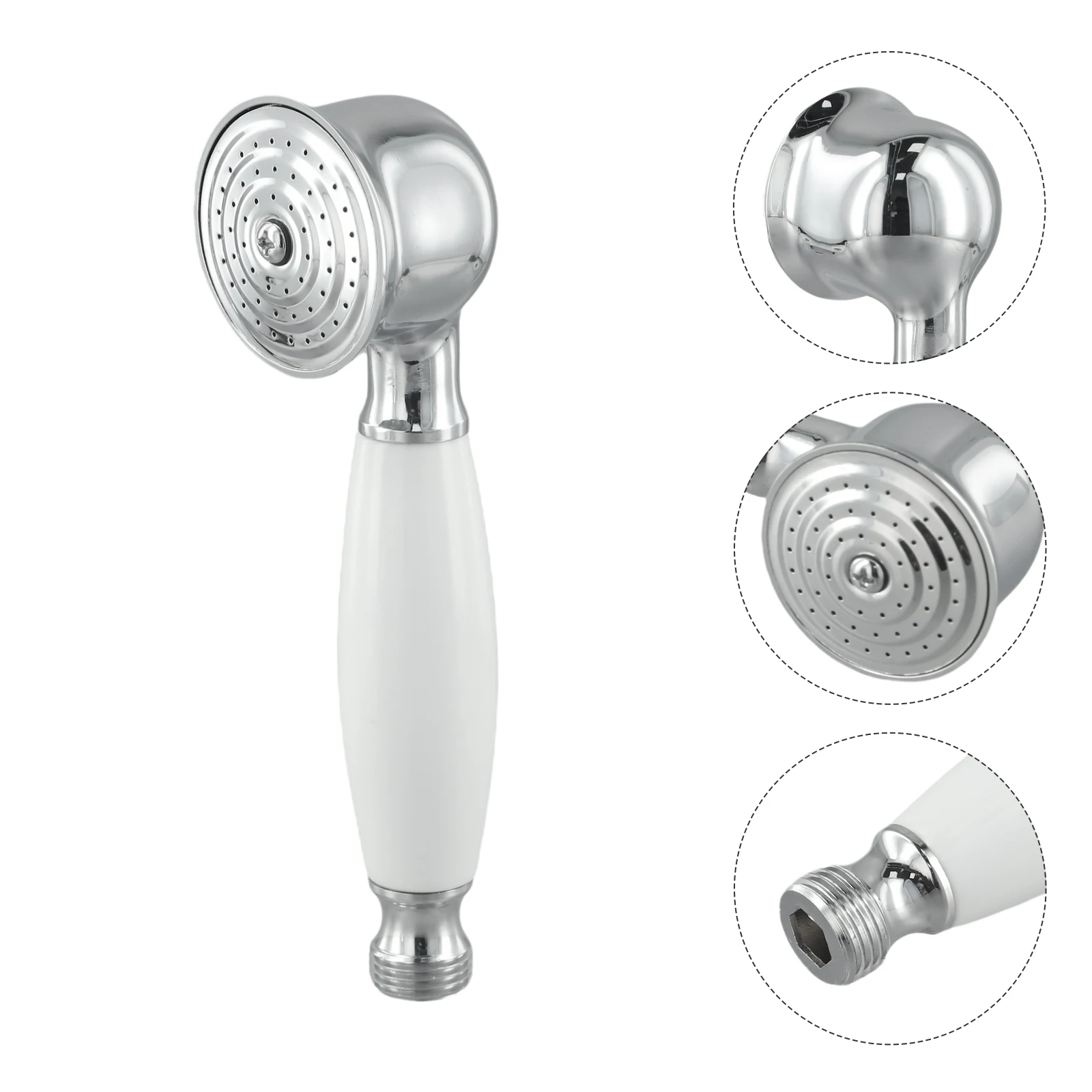 Handheld Shower Head Shower Head Replacement 18x5.3cm Bathroom Replaceable Accessories White ColourLeak Proof Round Shape