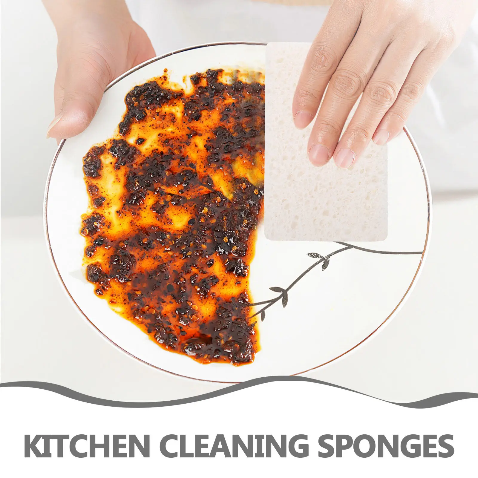 20Pcs Wood Pulp Cellulose Sponge Non Scratch Dish Scrubber Kitchen Cleaning Pads High Absorption Scrubbing Sponges for Dishes