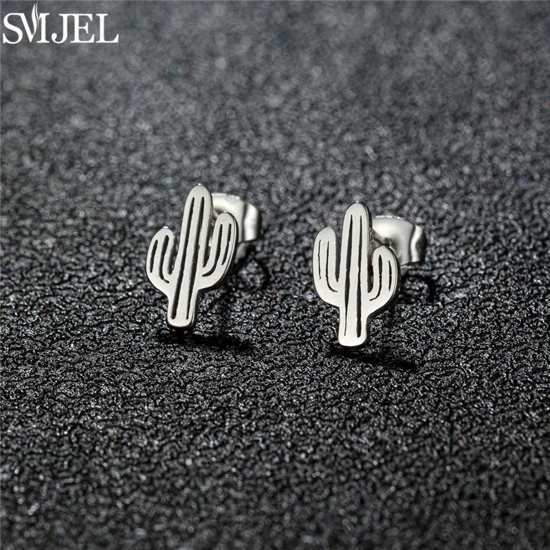 بوهيميا الفولاذ المقاوم للصدأ أقراط خمر الصحراء الصبار قرط الاذن المرصع أنيق للنساء 2026 نبات فريد الأذن ثقب هدية حفلة #1