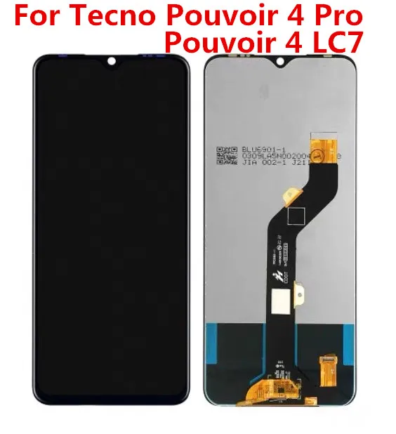 Black 7.0 inch For Tecno Pouvoir 4 LC7 LCD  Pouvoir 4 Pro Display Touch Screen Digitizer Assembly Replacement LC8 KD6 Spark 5ai