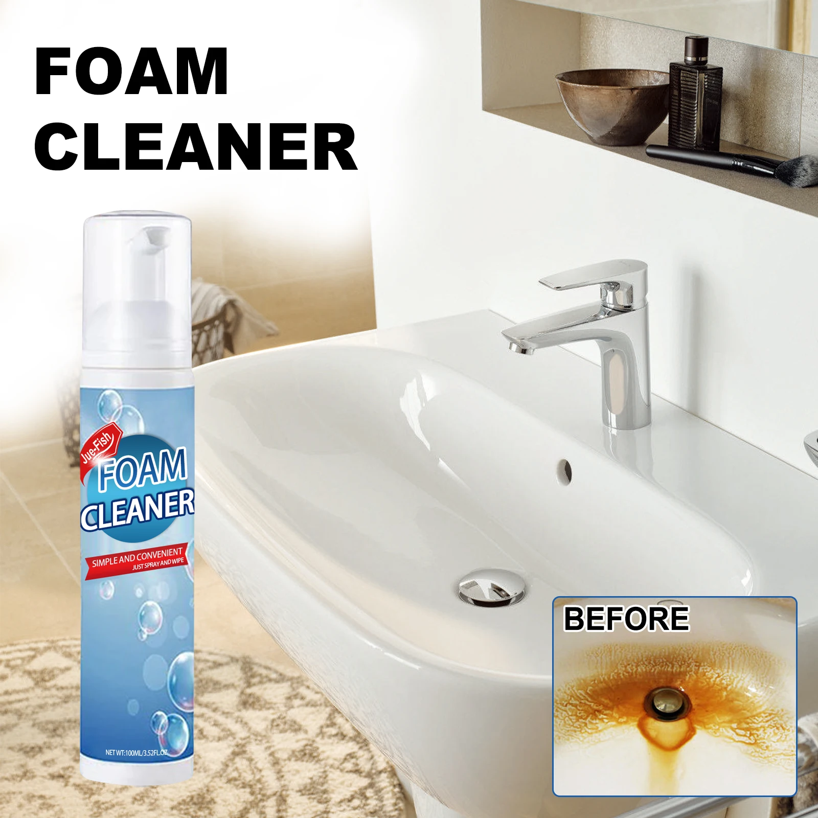 

100ml Kitchen Oil Stain foam cleaning spray Household stove hood oil stain dirt removal cleaner Powerful multi-functional cleane