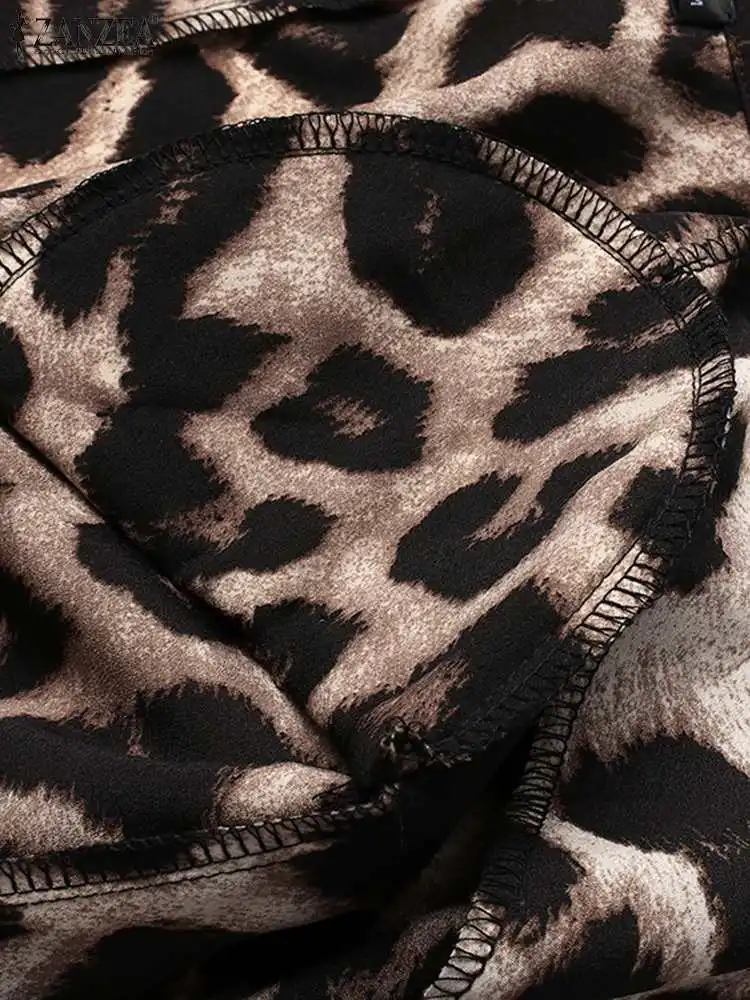 ZANZEA-Blazer com estampa leopardo para mulheres, casacos de lapela, streetwear, escritório, moda, outono, feminino, OL, 2022