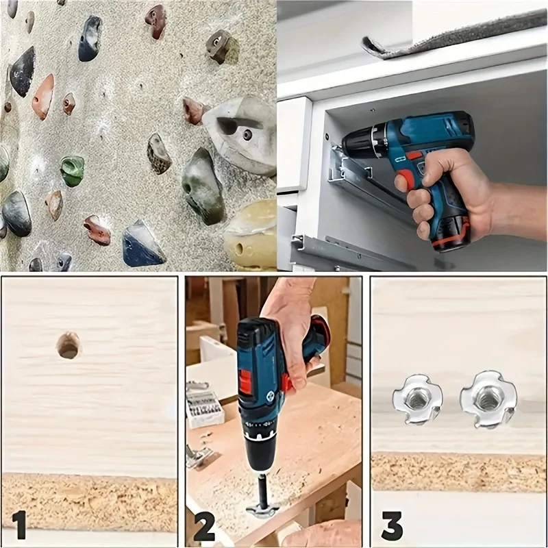 90pcs Galvanized Four-Jaw T-Nuts - M3, M4, M5, M6, M8 Sizes Available!