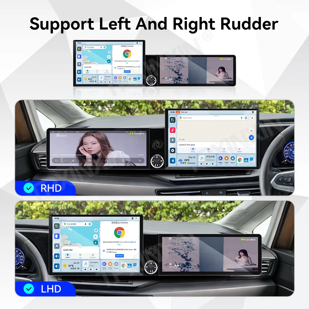 For VW Caddy 2019~2024 Android Auto Dual Screen interaction Car Radio Stereo Receiver Multimedia Player Navigation IPS Head Unit