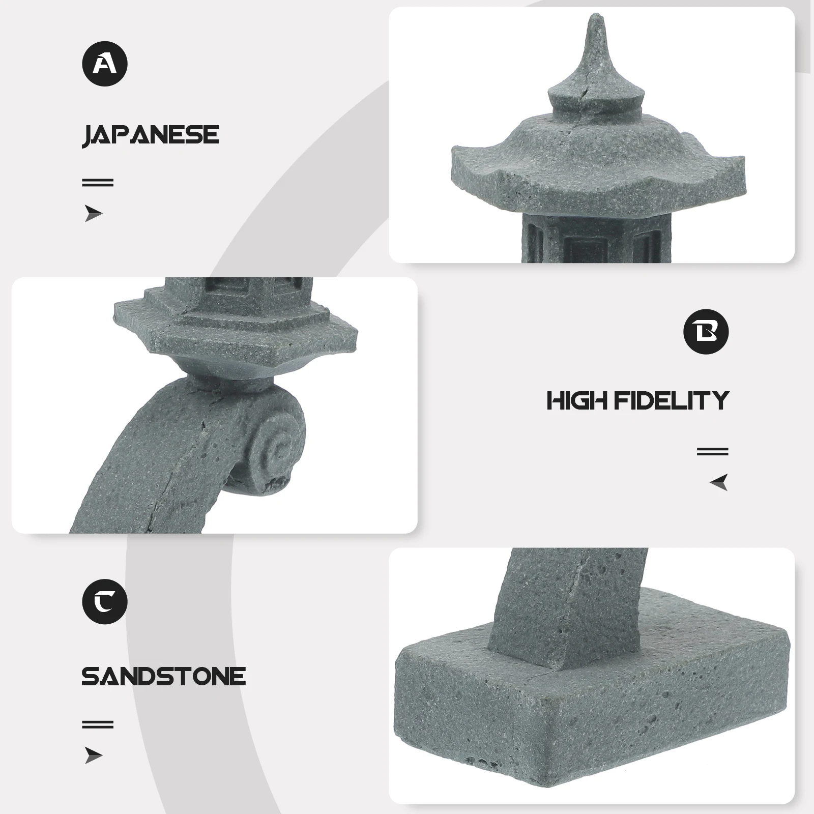 

High Simulation Sandstone Tower Statue Japanese Pagoda Mini Garden Decoration Fish Tank Ornament Durable Micro