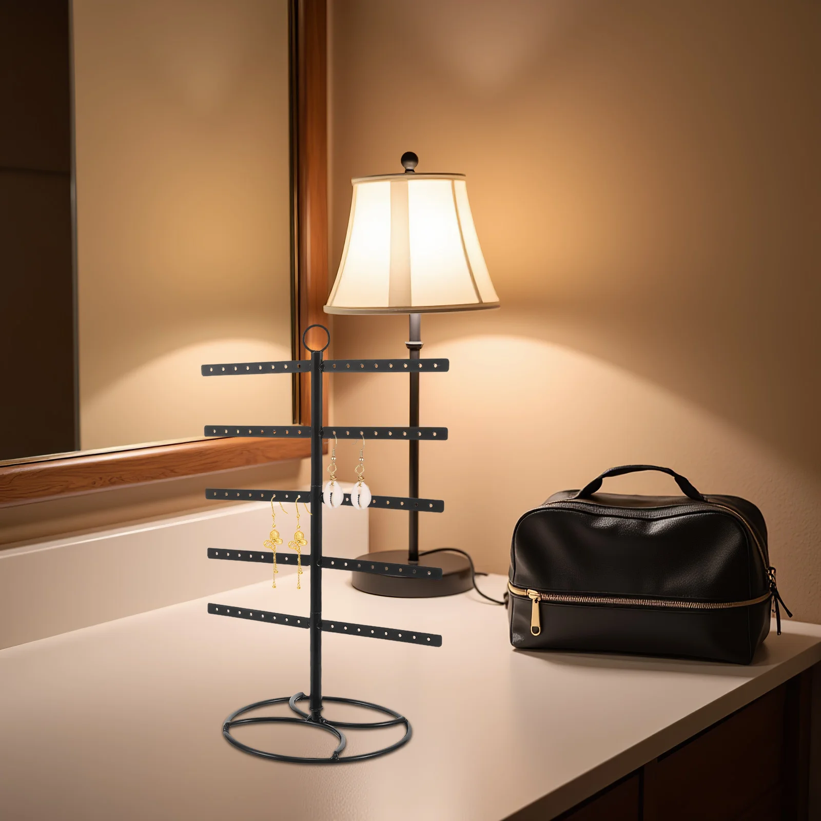 

Многослойный металлический держатель для сережек Т-образный органайзер для ювелирных изделий, подставка для ожерелья, браслетов, сережек, хранения