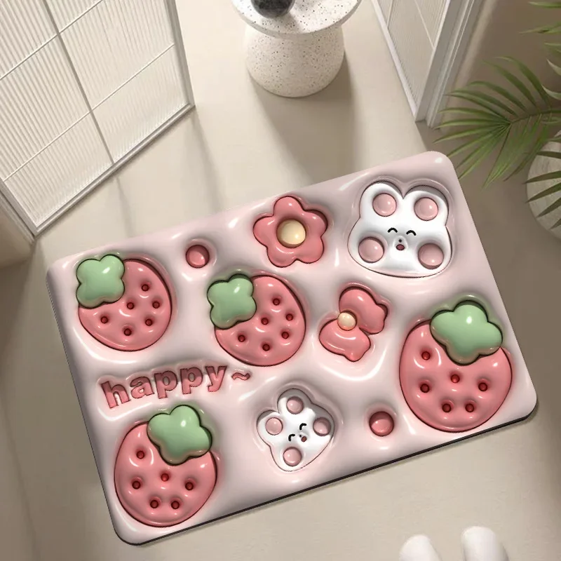 Absorbent Bath Mats Expansive Style Bathroom Area Rugs Anti-slip Entrance Door Mat Floor Toilet Carpets Cute Home Decor Foot Pad