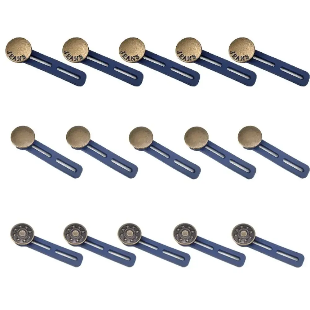 6Pcs Sewing Accessories Jeans Retractable Button Retractable Adjustable Sewing Buttons Metal Buckles Waistband Expander Unisex