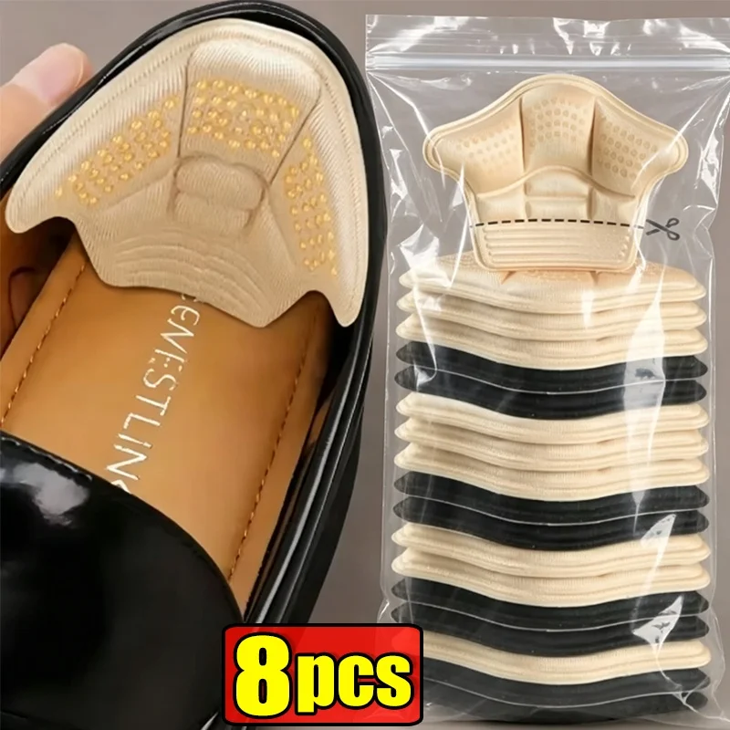 8 pièces de protections et coussinets de talon pour chaussures, anti-frottement, réducteurs de taille et ajustables