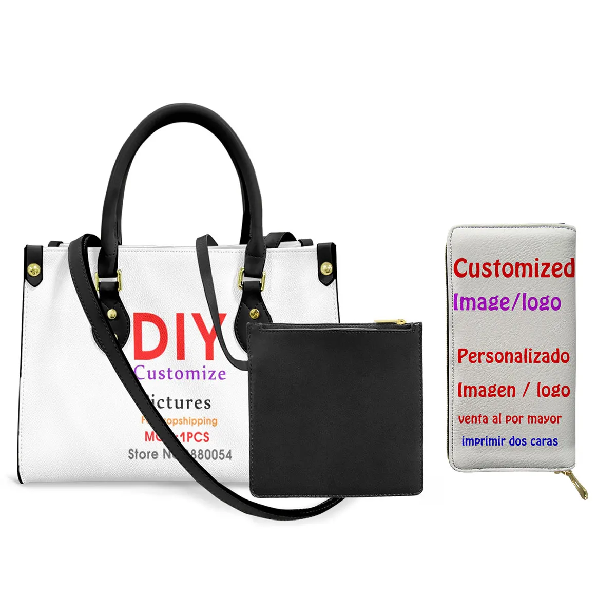

Customize Women Luxury Handbag With Purse Set Lady Tote Bag Girls Crossbody Bags PU Shoulder Long Wallet Factory Wholesale