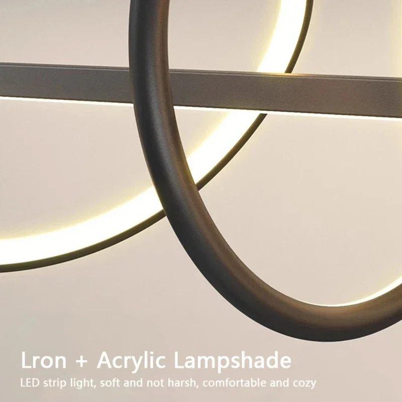 Modern Dining Table Pendant Lights Minimalist Dining Room Chandelier Home Lighting Living Room Decoration Bar Linear Wavy Lamp - view 6