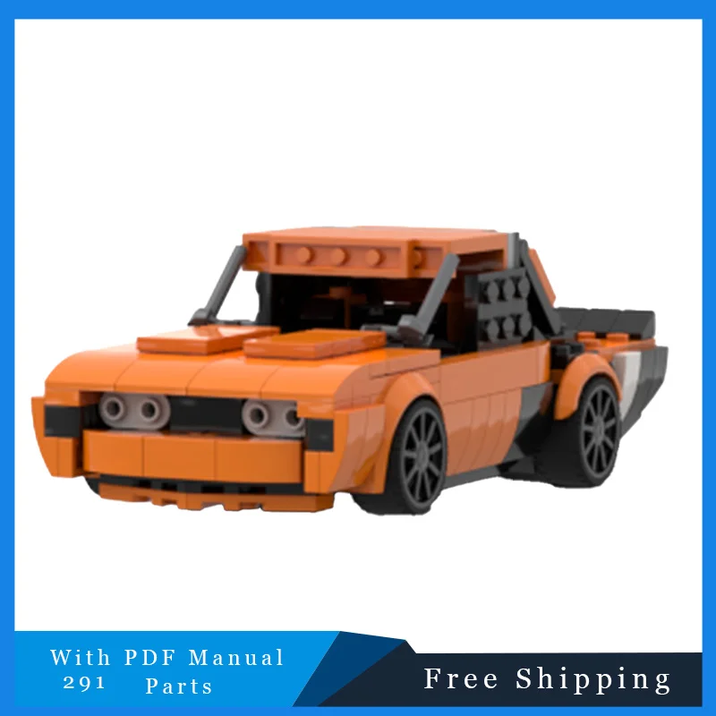 

291 шт., городская оранжевая крутая модель спортивного автомобиля, креативные строительные блоки, наборы автомобильных кирпичей, сборная игрушка для детей, Рождественский подарок