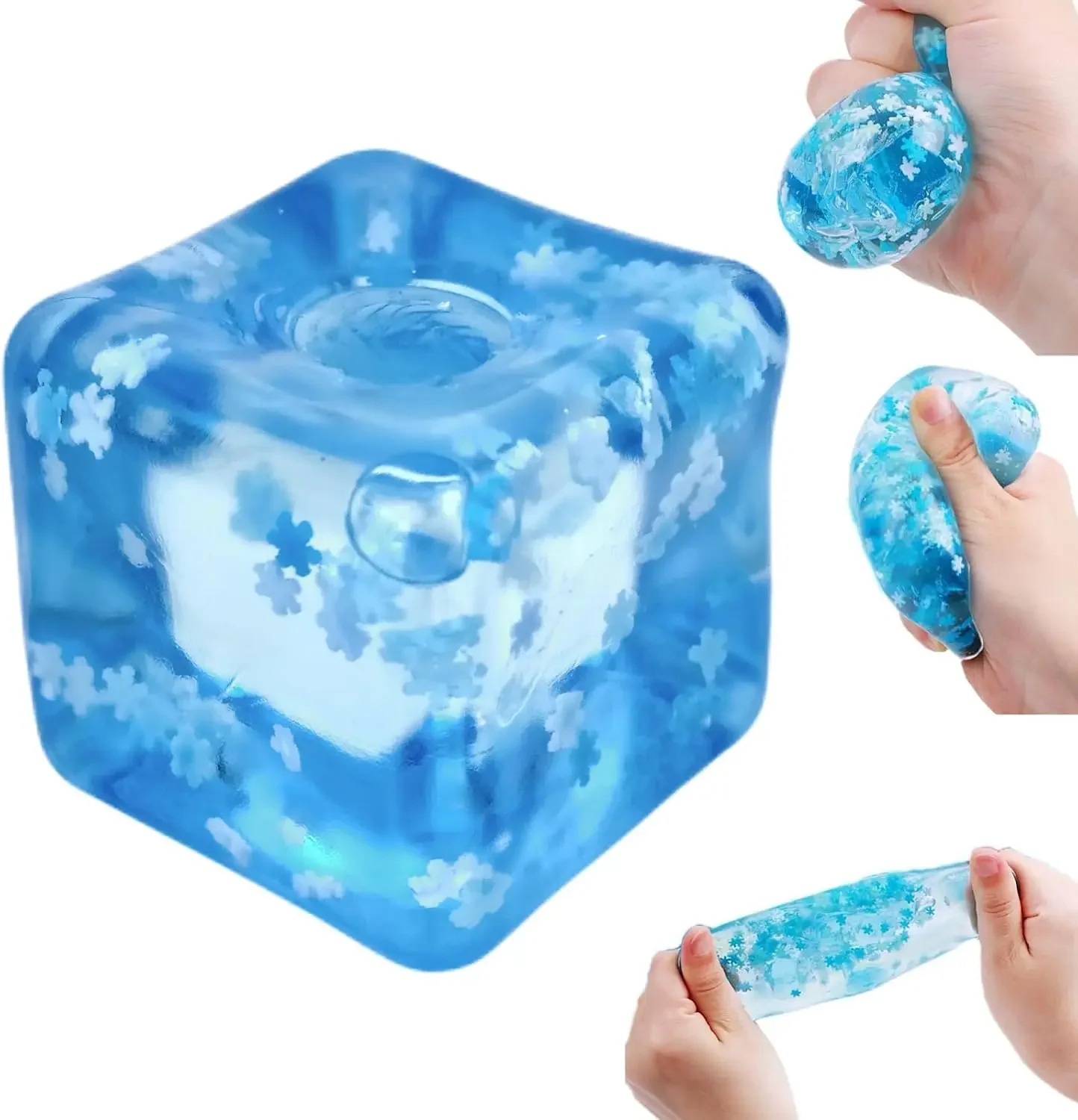 Juguete sensorial suave para niños y adultos, pelota antiestrés, bonito cubo de hielo blando, juguete antiestrés para ansiedad, descompresión, antiestrés