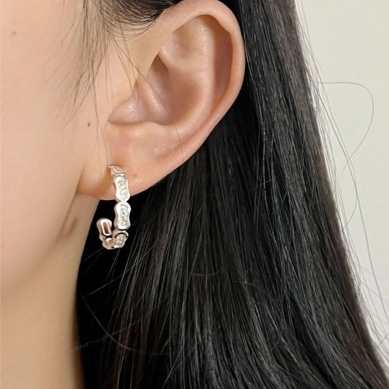 

VENTFILLE 925 Sterling Silve Geometry Zircon Hoop Earring for Women Square Classic Trend versatile Jewelry Gift Dropshipping