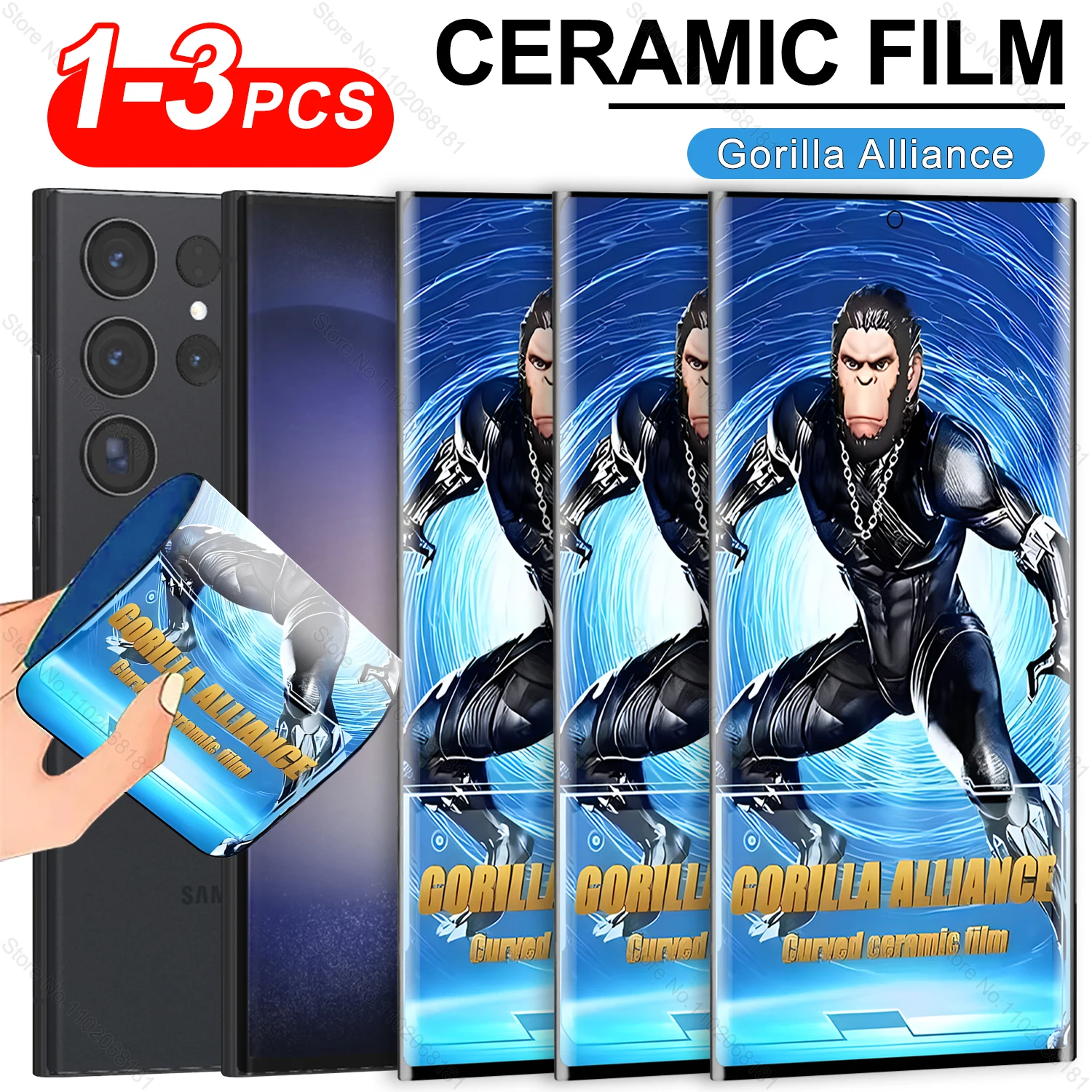 1-3Pcs Gorilla Alliance Screen Protector Ceramic Film For Samsung Galaxy S23 S21 S20 S22 Ultra Plus FE A54 A53 A52 A24 A34 A71