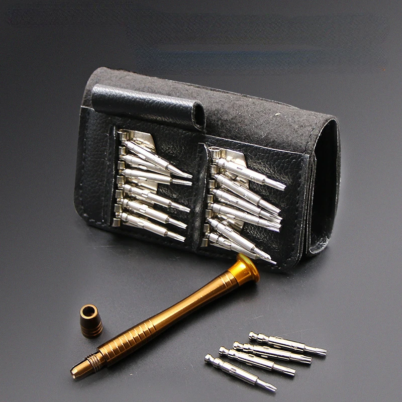 25 in 1 screwdriver set leather bag set mobile phone laptop maintenance clock electronic portable dismantling tool