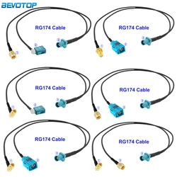 1*Fakra Z Male Plug to 1*Fakra Z Female &1*SMA Male Connector 50 Ohm Splitter Y Shape RG174 RF Coaxial Cable for GPS Navigation