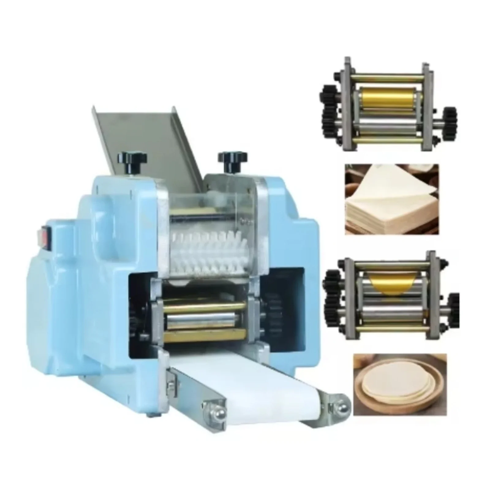 Electric Dumpling wrapper machine 220v Round square wonton Maker rolling press Pasta Slicer Moulding Tool commercial JJ47