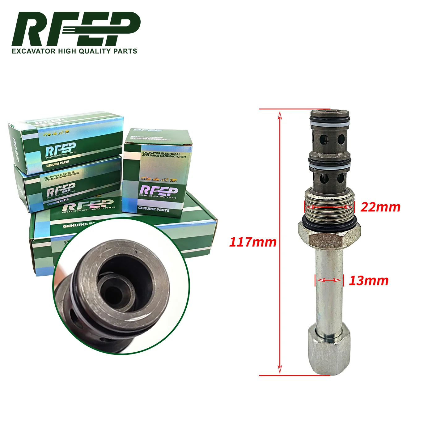 High Quality Solenoid Valve Spool OEM 519-00001 Fit Doosan DH300-5 DH300-7 Takeuchi TB500 Excavator Hydraulic Replacement Valve