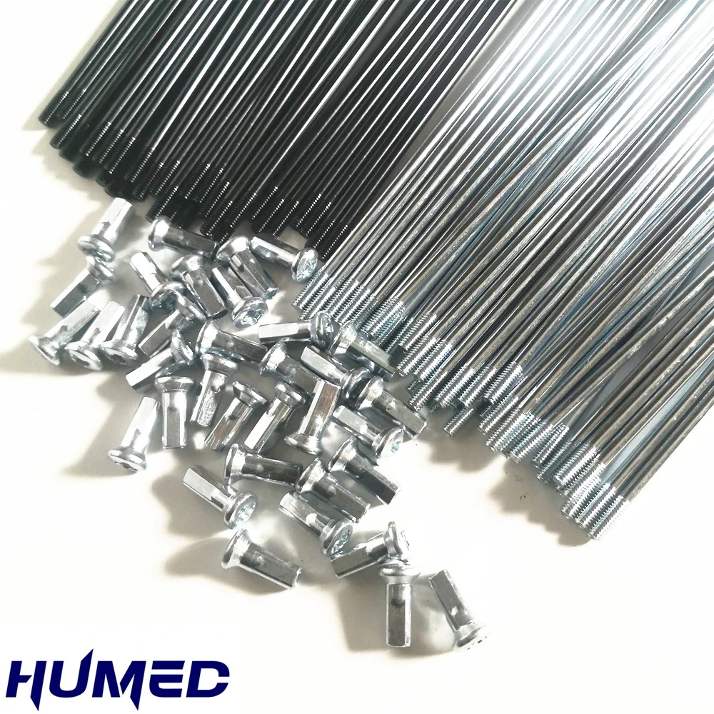 36pcs/lot 45# steel Off-road Motorcycle spokes For 16/17/18/19/21 inch Wheel Steel Spokes Nipples Pit Bike accessories