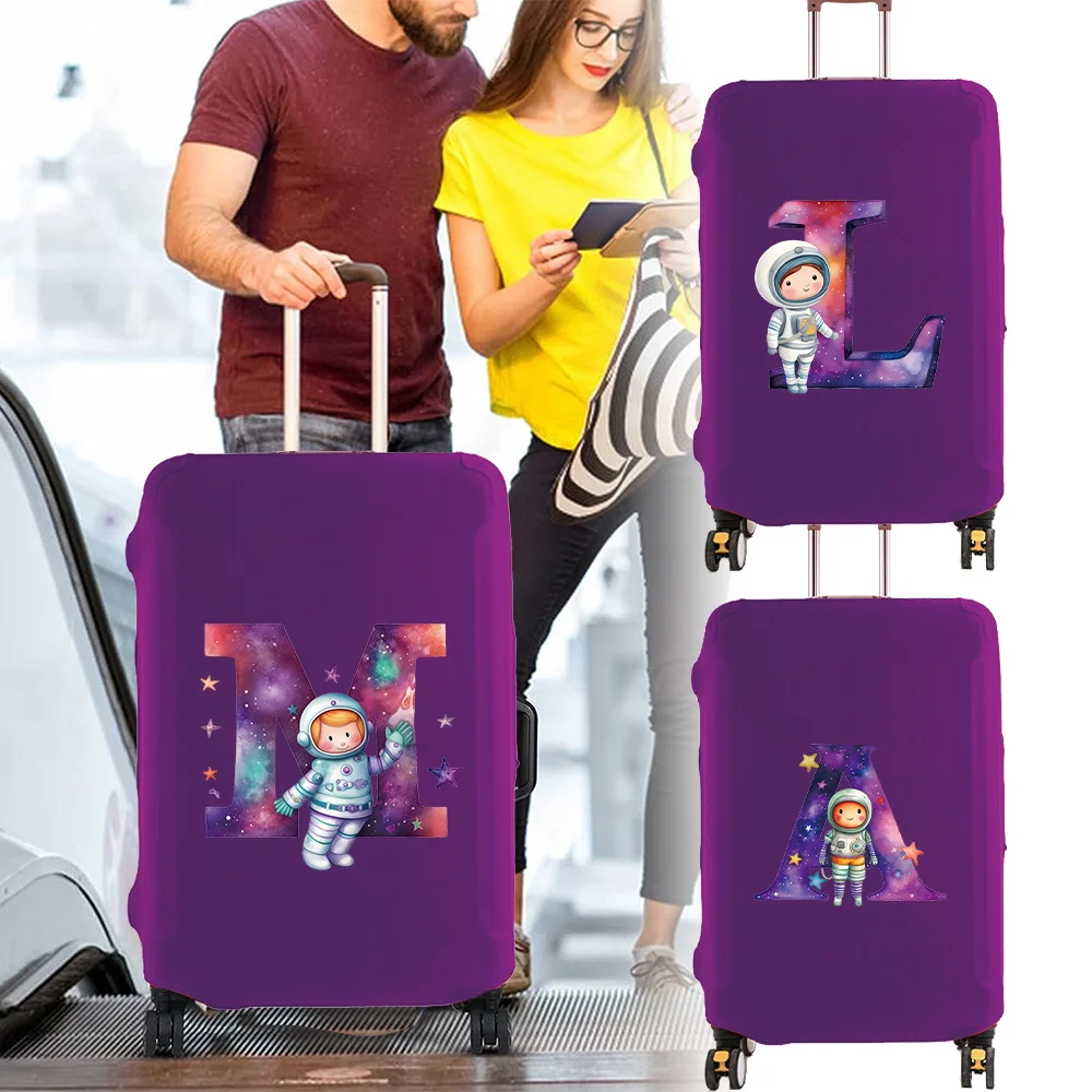 

Trolley Box Cover Travel Accessories Thick Elastic Luggage Cover Protector 18-32inch Astronaut Letter Printing Series Dust Cover