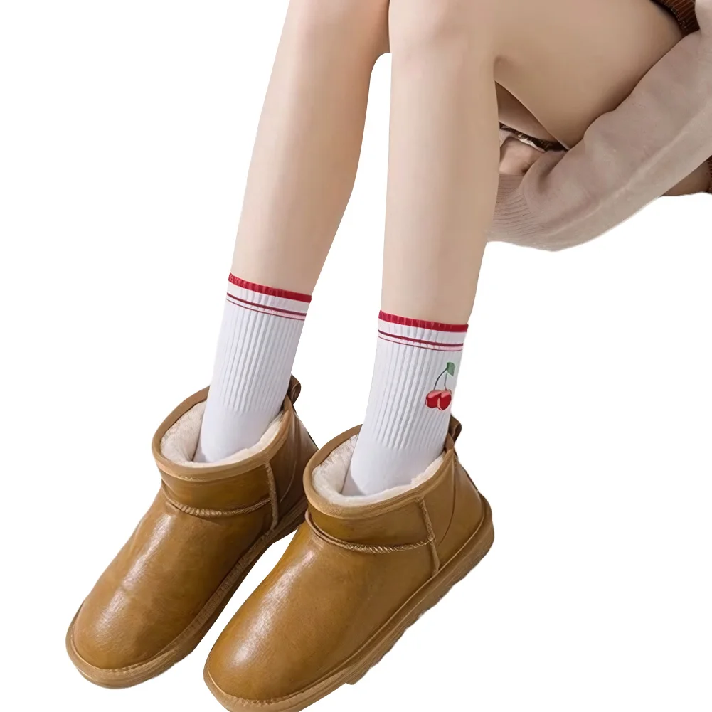 

Non Slip Socks Comfortable Sticky Slipper Socks Breathable Cherry Crew Socks Cotton Pilates Socks for Yoga Pilates
