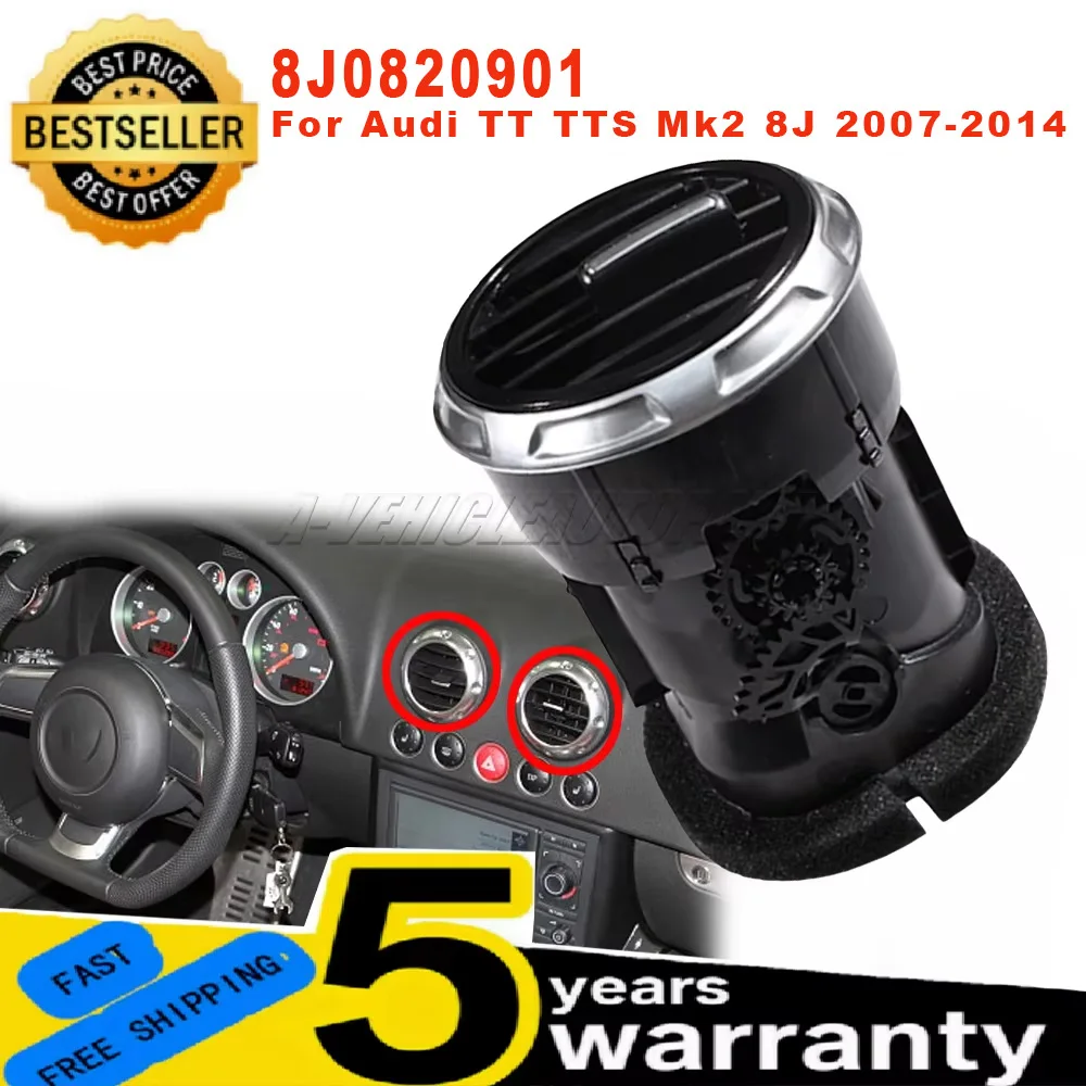 

8J0820901 для Audi TT Mk2, новая приборная панель, вентиляционное отверстие, кондиционер, нагревательная решетка переменного тока, диффузор, центральная панель, черные автомобильные аксессуары