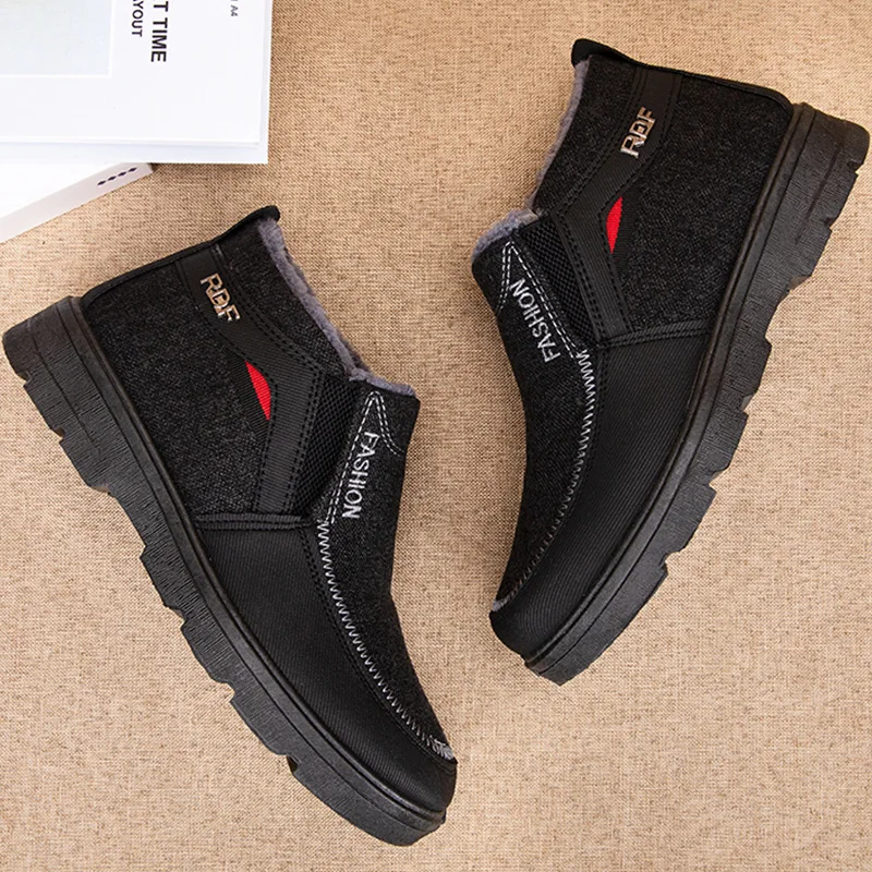 2026 New Winter Men Boots Waterproof Snow Boots Warm Casual Men Shoes Antislip Ankel Boots Plush Cotton Shoes