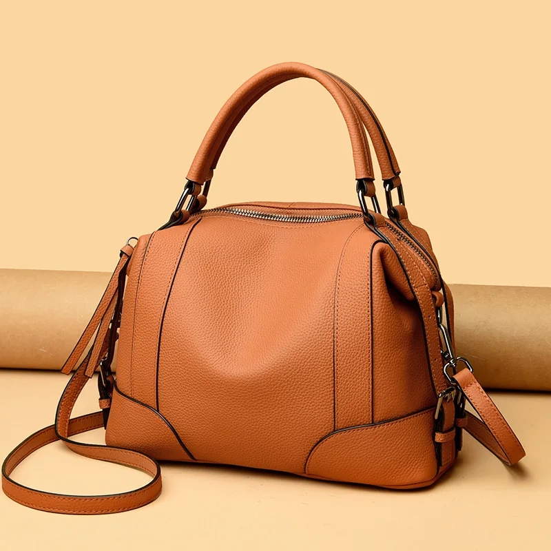 2024 New Fashion Women Daily Shoulder Crossbody Bags Business Geniune Leather Casual Soft Big Space Large Capacity For Shopping