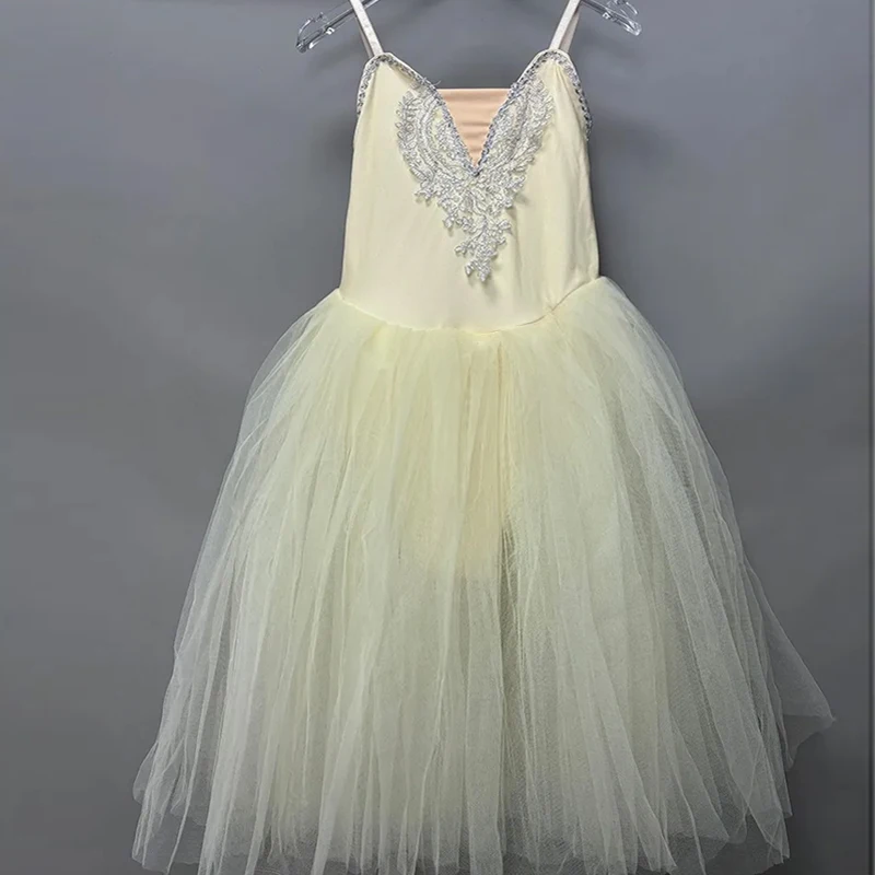 

Yellow Ballet Dress Girls Swan Lake Costumes Leotard Women Adult Practice Ballet Skirts Profesional Performance Dance Wear
