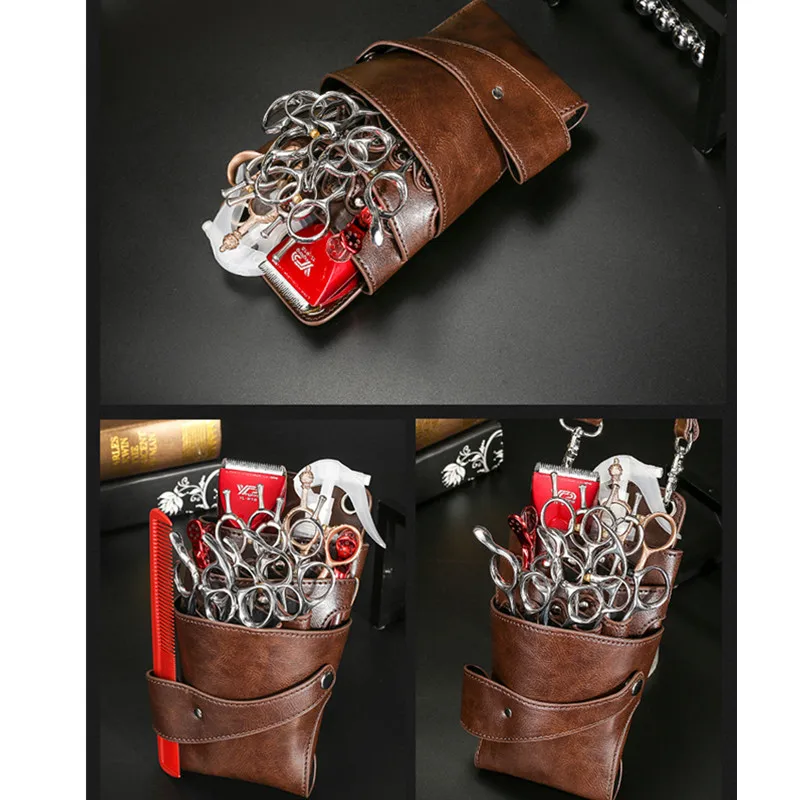 プロフェッショナル 8 ポケットカーキヘアはさみバッグシザークリップ理髪ホルスターポーチホルダーケースベルトサロン理容バッグ