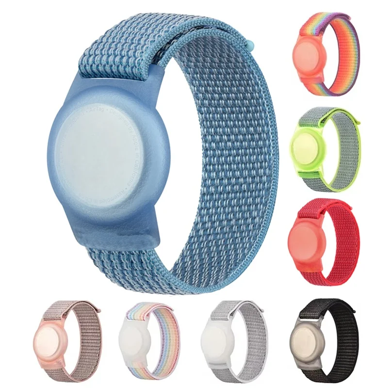 TPU Cartoon Case Nylon Elastic Strap Waterproof Adjustable Kid Bracelet Replacement Child Wristband For AirTag Tracker Accessory