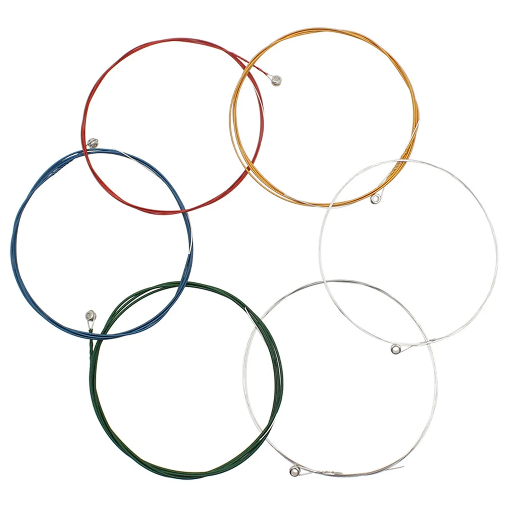 

6Pcs String for Folk Guitar Acoustic Alloy Coated Colorful Anti-Wear Tuning Stability Replacement Music Accessories