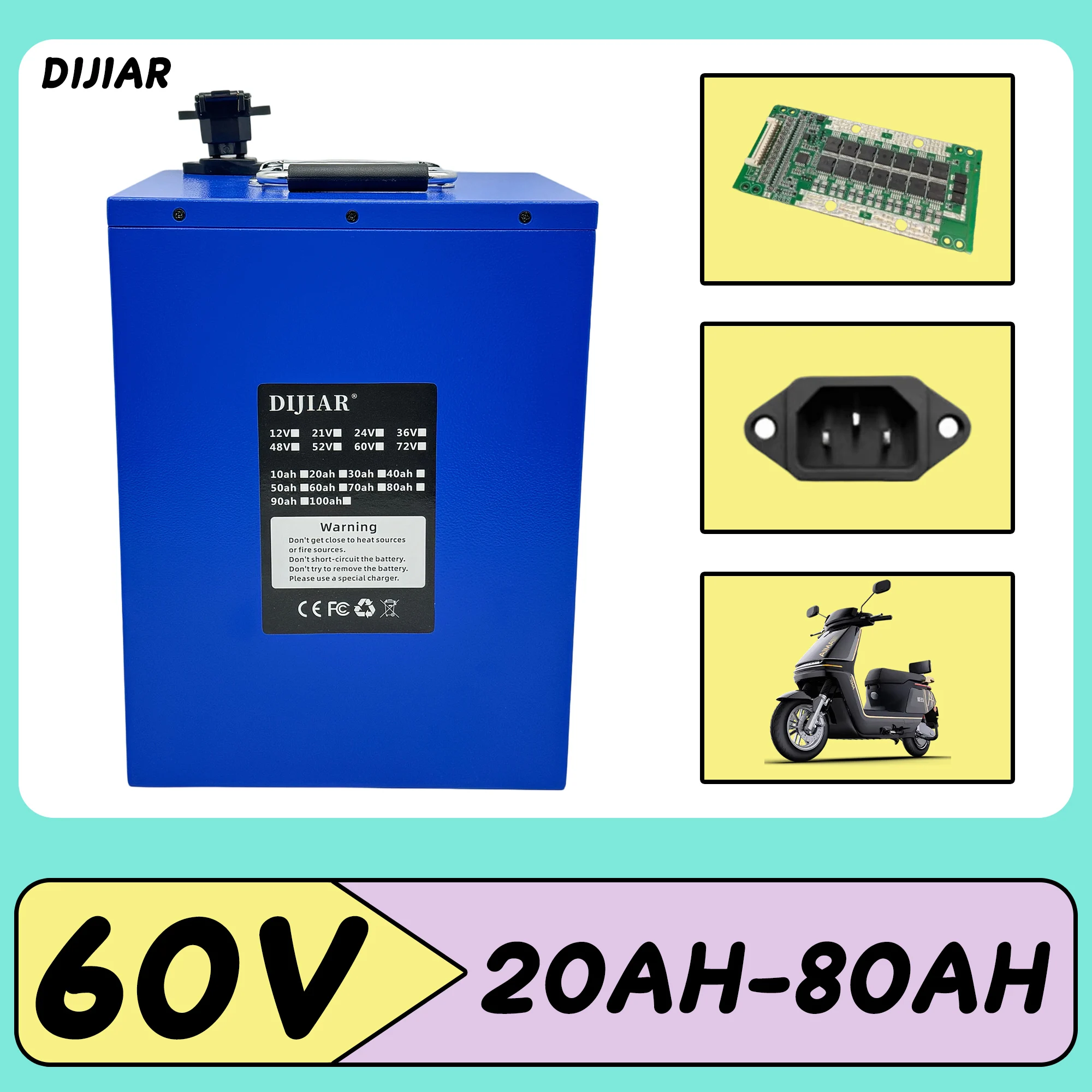 

New 21700 lithium-ion battery, 60V20AH-80AH, handle design, suitable for Harley electric vehicles below 3000W