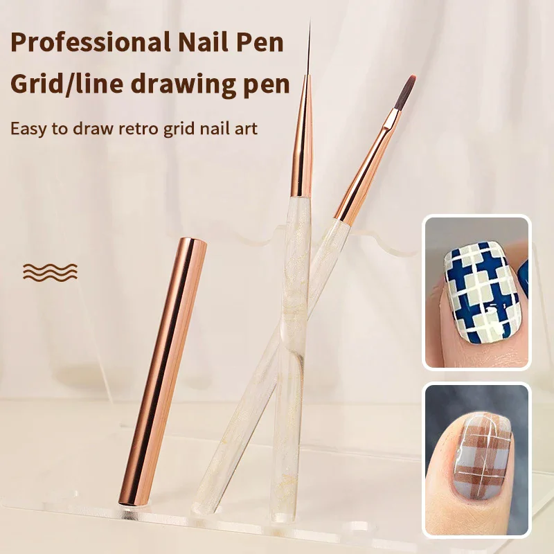 1/2PCS French Plaid Nail Art Brushes Set Line Grid Pattern Drawing Pen For DIY UV Gel Extension Painting Supplies DIY Design