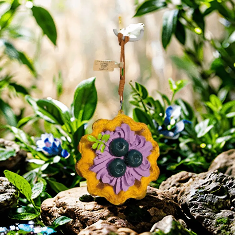 Simulation Food Egg Tart Keychain Sunflower Puff Pastry Shape Egg Tart Model Keyring Personality Design French Style