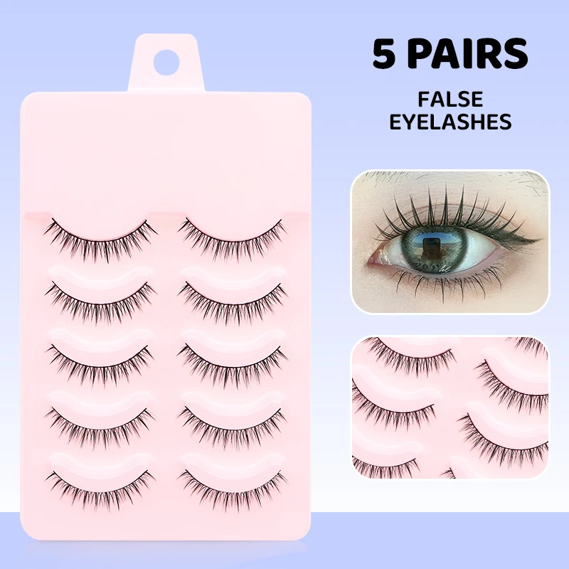 5 Paar weiche Streifenwimpern, Manga-Make-up, koreanische natürliche falsche Wimpern, DINGSEN, natürliche Wimpern, Ärmel, Anime, tägliche Wimpern – Detail 4