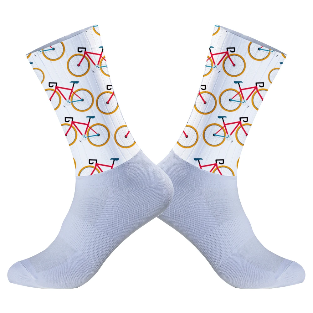 Chaussettes anti-ald sans couture pour vélo, chaussettes de compression pour vélo, chaussettes de sport pour vélo de plein air, chaussettes d'équipe de vélo, chaussettes d'autoroute, nouveau, 2024