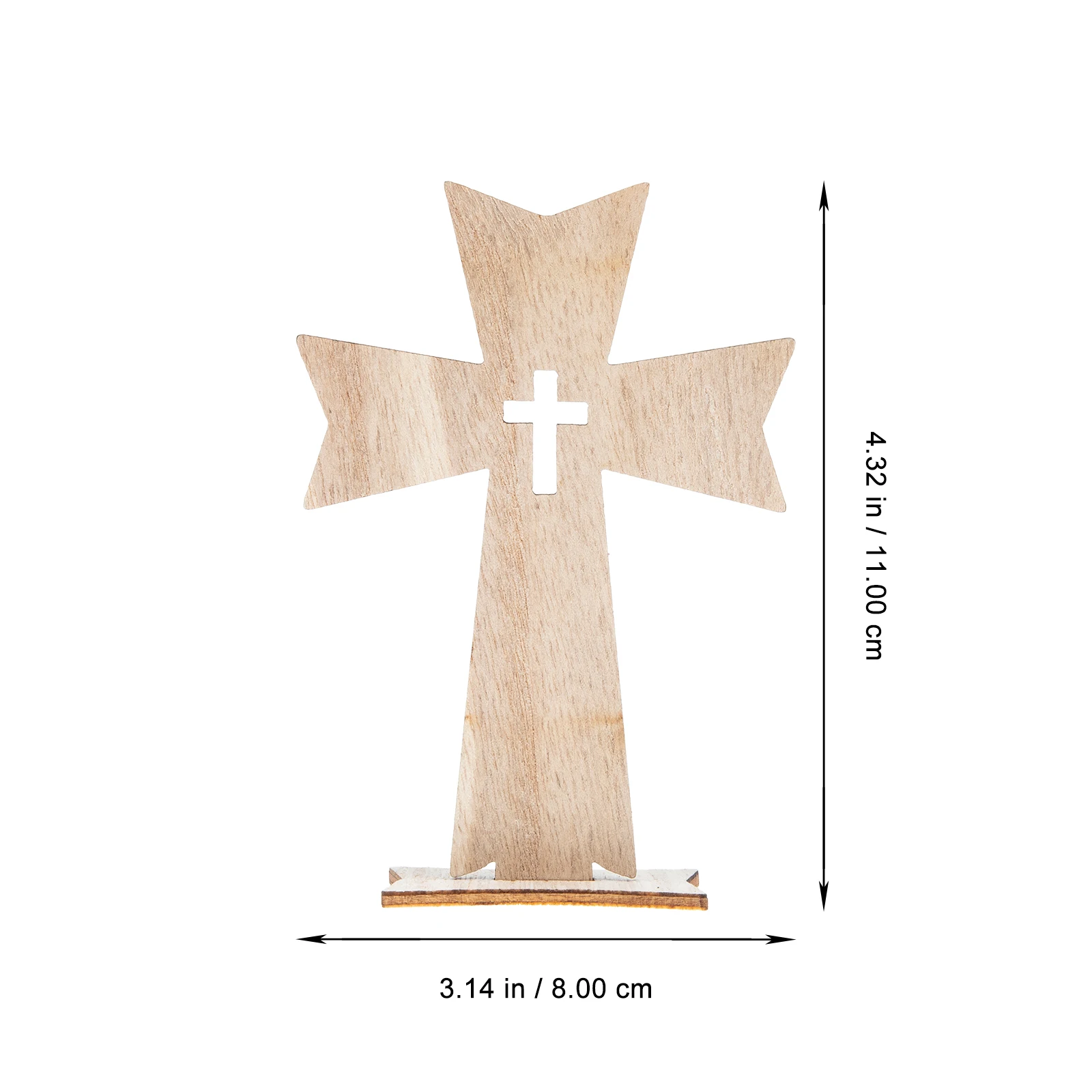 

Vintage Wooden Cross Ornament Craft Household Decorative Collection Religious Decoration Durable Smooth Creative